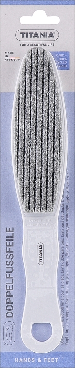 Doppelseitige Pediküre-Nagelfeile mit Bimsstein grau - Titania — Bild N1