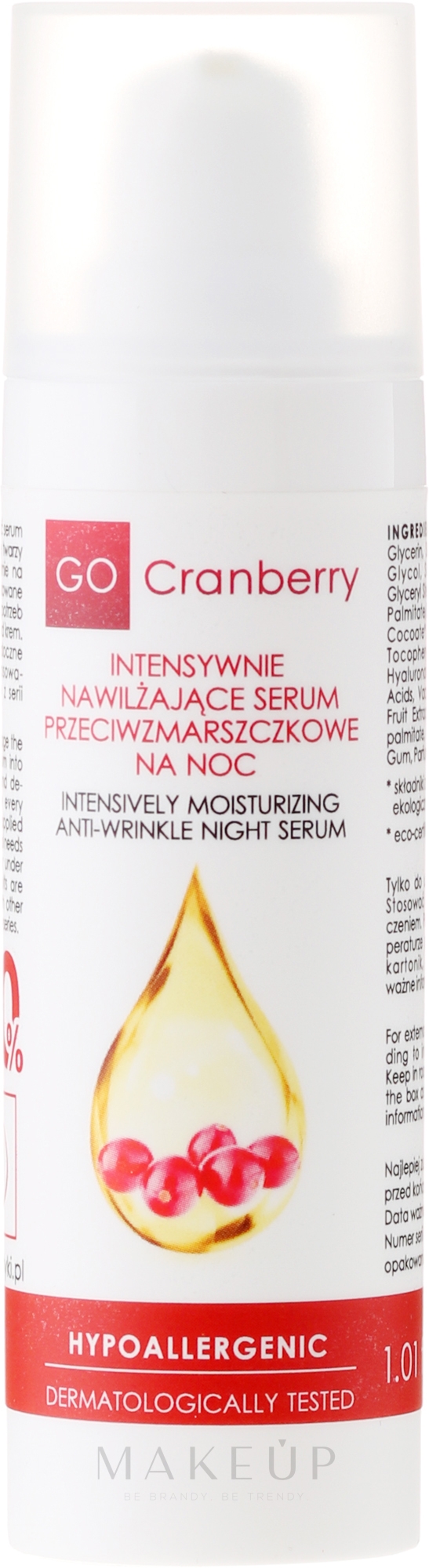 Intensiv feuchtigkeitsspendendes Anti-Falten Nachtserum - GoCranberry Anti-Wrinkle Night Serum — Bild 30 ml