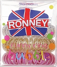 Haargummi 3,5 cm gelb, weiß, rosa - Ronney Professional S15 MET Funny Ring Bubble  — Bild N2