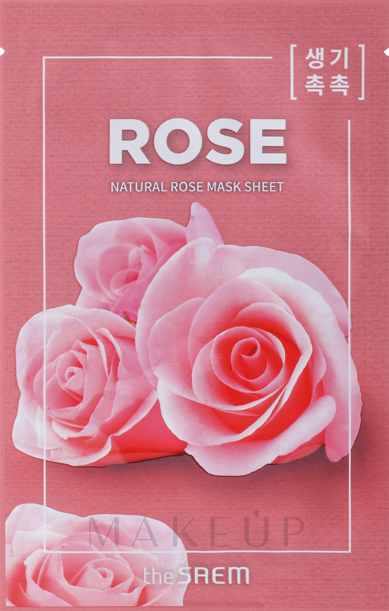 Feuchtigkeitsspendende und reinigende Tuchmaske für das Gesicht mit Rosenextrakt gegen Reizungen, Rötungen und Hautunreinheiten - The Saem Natural Rose Mask Sheet — Bild 21 ml