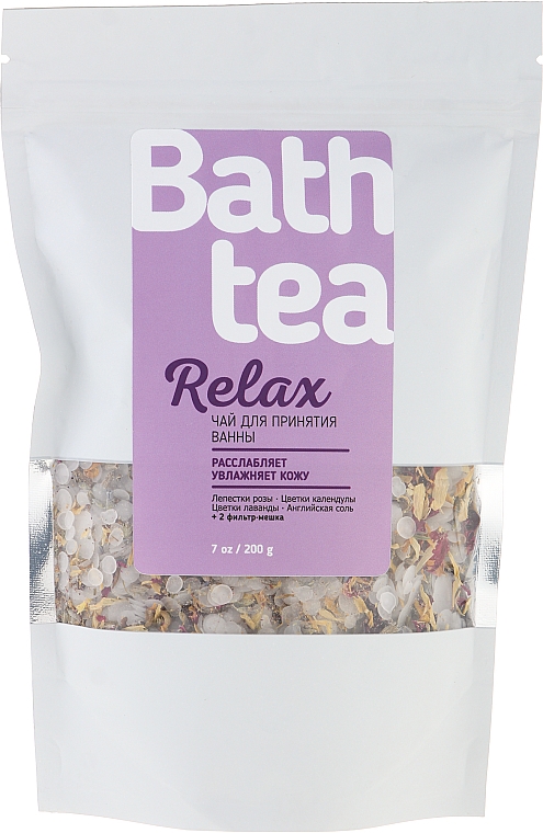 Entspannender Badetee mit englischem Salz, Rosen-, Ringelblumen- und Lavendelblüten - Body Love Bath Tea Relax — Bild N1