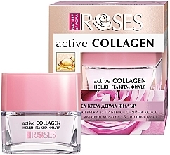 Nachtgel für das Gesicht mit aktivem Kollagen und Rosenwasser - Nature of Agiva Roses Active Collagen Night Gel Cream — Bild N2