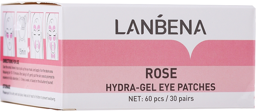 Hydrogel-Augenpatches mit Rosenextrakt - Lanbena Rose Hydra-Gel Eye Patch