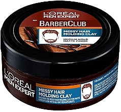 Düfte, Parfümerie und Kosmetik Tonerde für das Haar - L'Oreal Men Expert Extreme Barber Club Messy Hair Molding Clay