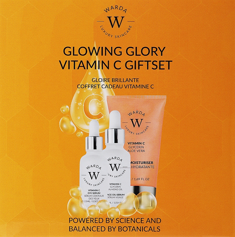 Gesichtspflegeset - Warda Glowing Glory Vitamin C Giftset (Augenserum 15ml + Gesichtsöl 30ml + Gesichtscreme 50ml) — Bild N2