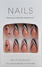 Düfte, Parfümerie und Kosmetik Falsche Nägel mit Sternakzenten 24 St. - Deni Carte Nails Natural 2 Minutes Manicure