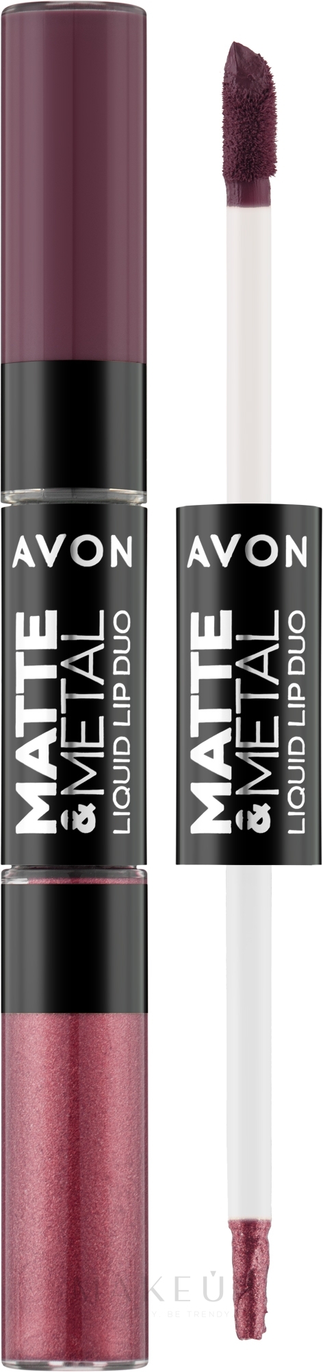 Flüssiger Lippenstift 2in1 - Avon Matte & Metal Liquid Lip Duo — Bild Berry Glaze