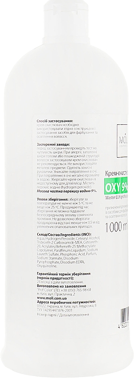Oxidationsemulsion 9% - Moli Cosmetics Oxy 9% (30 Vol.) — Bild N3