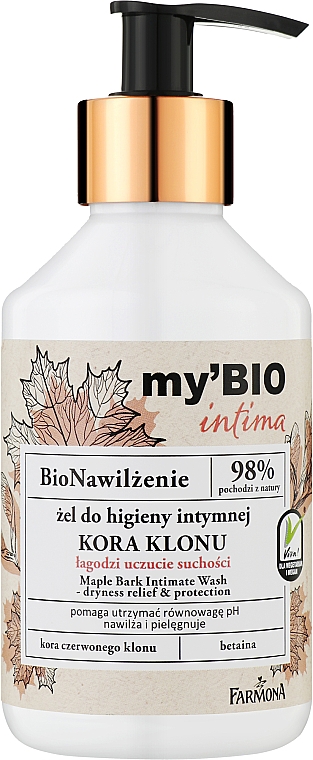 Gel für die Intimhygiene Ahornrinde - Farmona My’Bio Intima — Bild N1