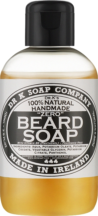 Bartshampoo ohne Geruch - Dr K Soap Company Beard Soap Zero  — Bild N1