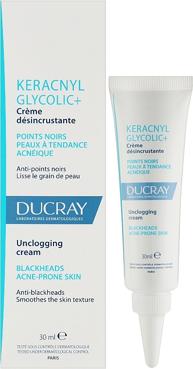 Gesichtscreme mit Glykolsäure gegen Mitesser - Ducray Keracnyl Glycolic + Unclogging Cream — Bild N2