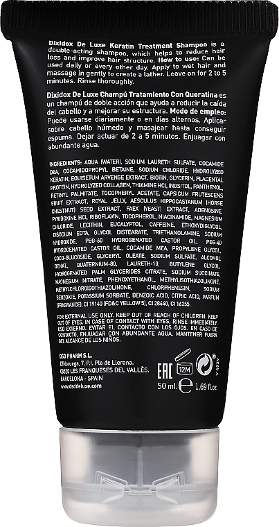 Regenerierendes Shampoo mit Keratin gegen Haarausfall № 4.1 - Divination Simone De Luxe Dixidox DeLuxe Keratin Treatment Shampoo — Bild N3