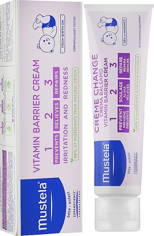 Wundschutzcreme 1-2-3 für Babys - Mustela Bebe 1 2 3 Vitamin Barrier Cream — Bild N4