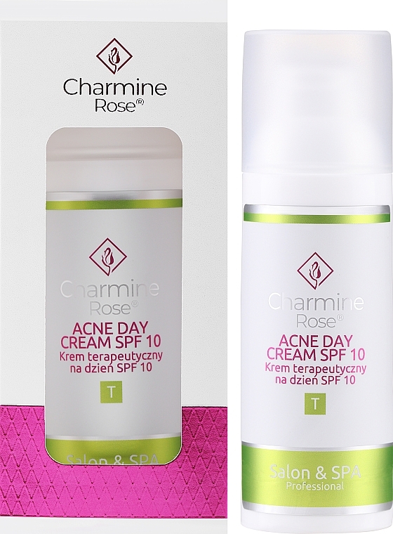 Mattierende und feuchtigkeitsspendende Tagescreme für zu Irritationen und zu Akne neigende Gesichtshaut SPF 10 - Charmine Rose Acne Day Cream SPF10 — Bild N2