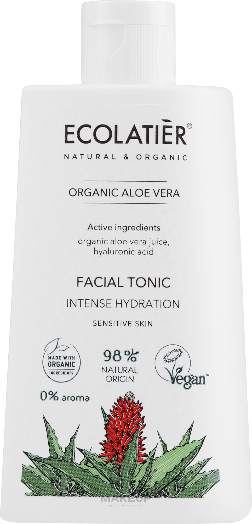 Gesichtstonikum für empfindliche Haut mit Aloe Vera - Ecolatier Organic Aloe Vera Toner — Bild 250 ml