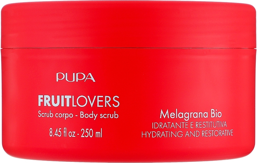 Feuchtigkeitsspendendes und revitalisierendes Körperpeeling Bio Granatapfel - Pupa Fruit Lovers Pomegranate Bio Body Scrub — Bild N1