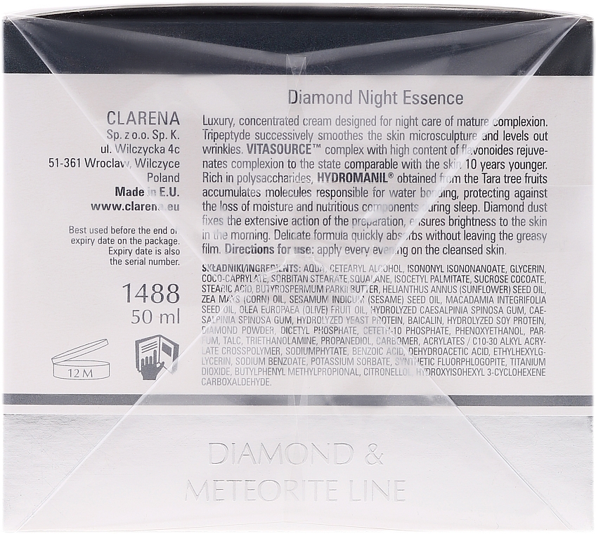 Luxuriöse und konzentrierte Nachtcreme mit Diamantstaub - Clarena Anti Age De LUX Line Diamond Night Essence — Bild N3