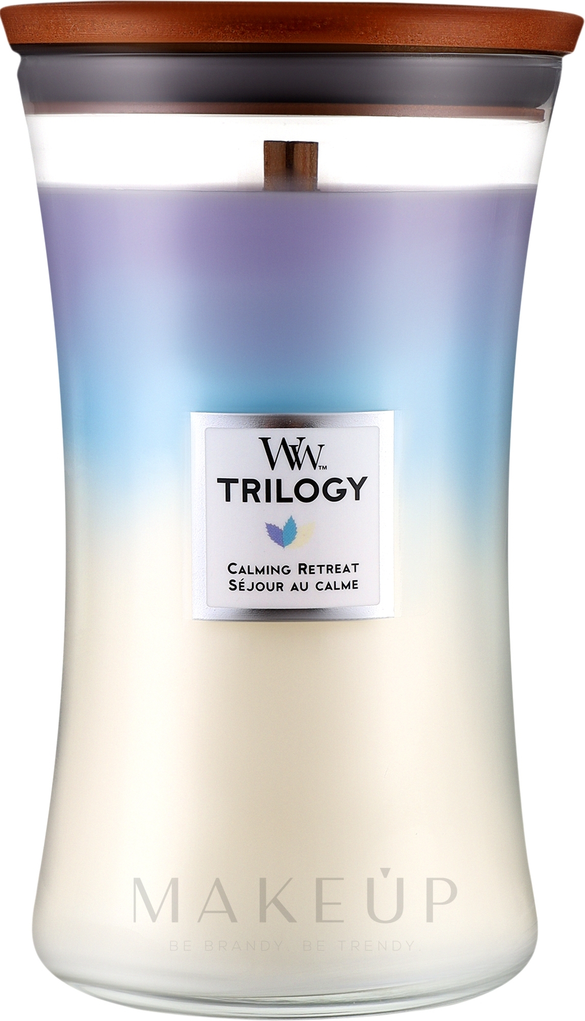 Duftkerze im Glas Calming Retreat - Woodwick Hourglass Trilogy Candle Calming Retreat — Bild 609.5 g
