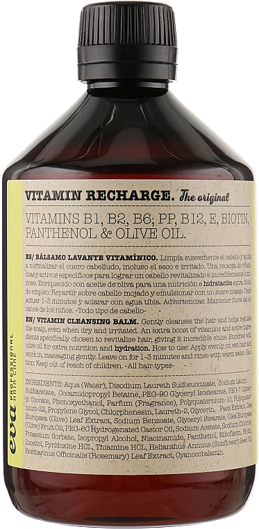 Shampoo mit Vitaminen, Panthenol und Olivenöl - Eva Professional Vitamin Recharge Cleansing Balm Original — Bild N3