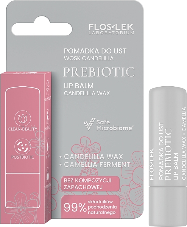 Lippenbalsam mit Candelillawachs - Floslek Prebiotic Lip Balm Candelilla Wax  — Bild N1