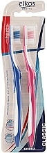 Zahnbürste hart blau /pink - Elkos Dental Classic — Bild N1
