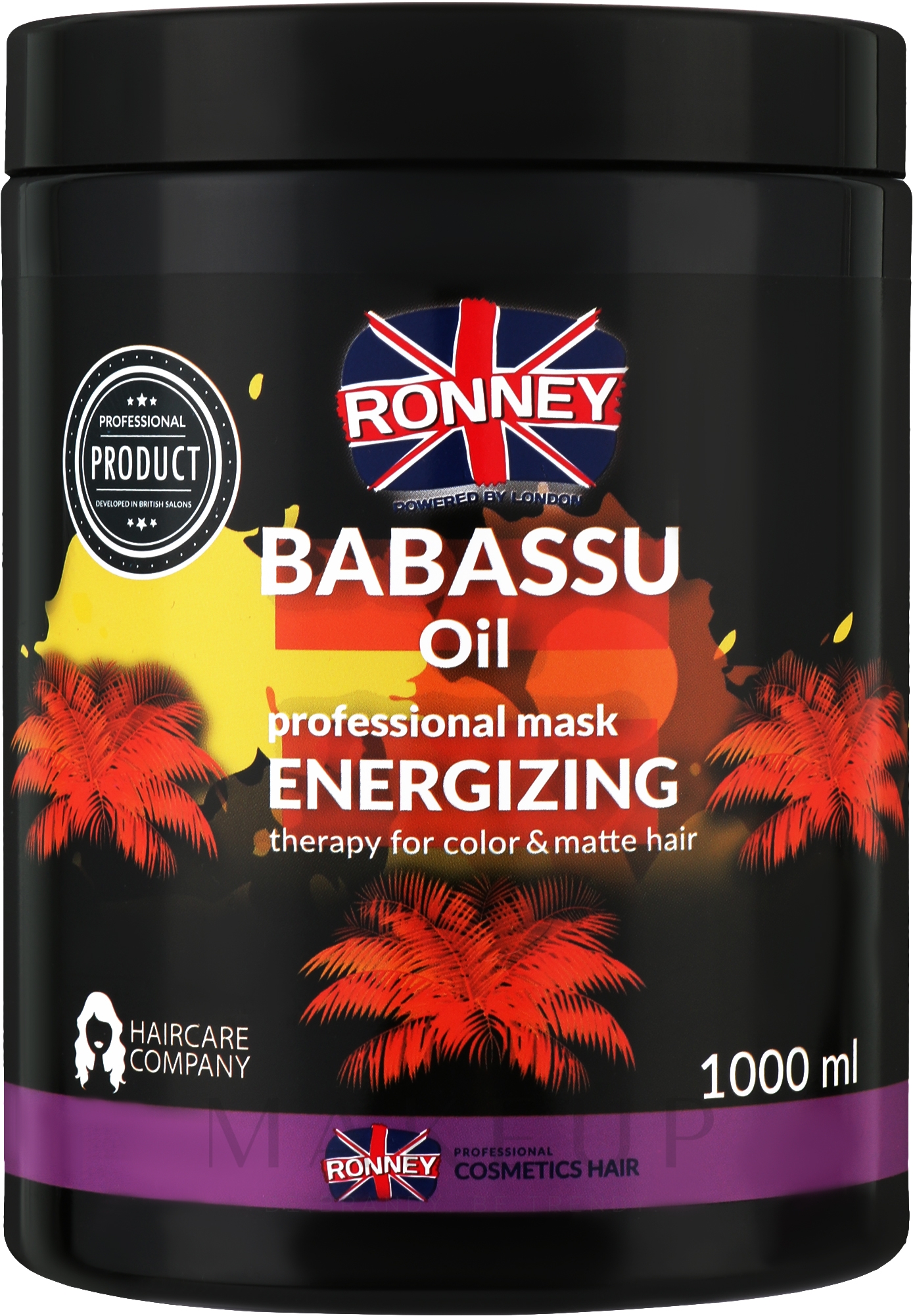 Energetisierende Haarmaske für coloriertes Haar mit Babassuöl - Ronney Mask Babassu Oil Energizing Therapy — Bild 1000 ml