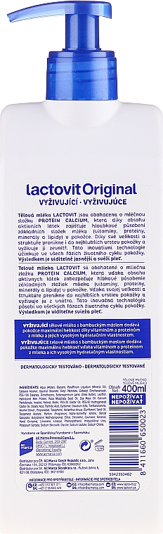 Körpermilch mit Vitaminen und Proteinen aus Milch - Lactovit Original Body Lotion — Bild N2