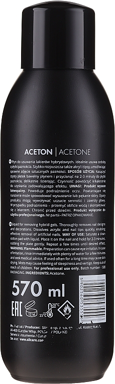 Aceton zum Entfernen von Gel-Lack, Acryl und Tips - Silcare Nailo Aceton — Bild N2