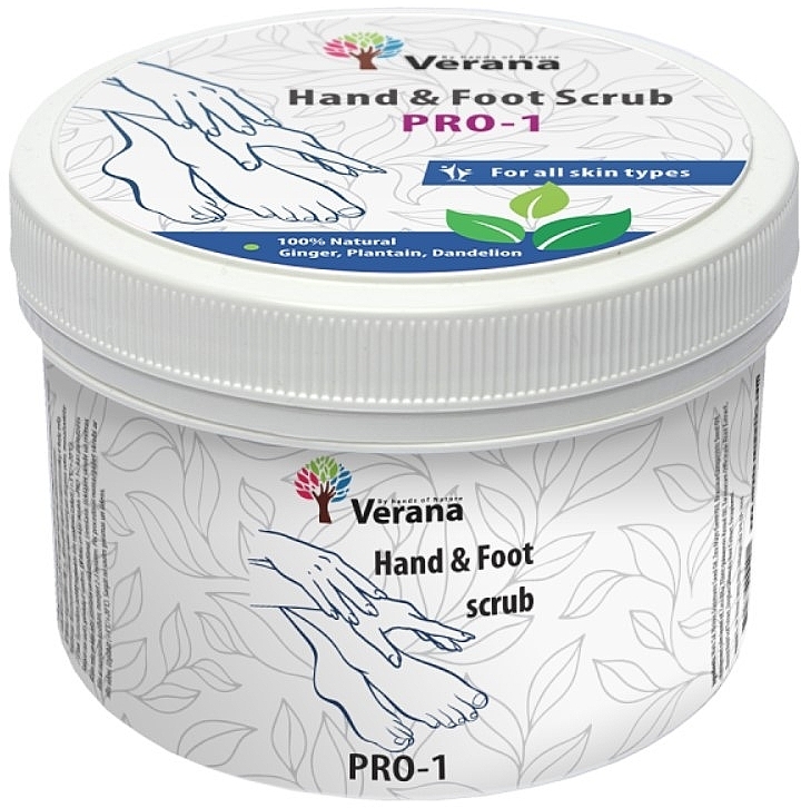 Hand- und Fußpeeling mit Ingwerextrakt ohne Geruch - Verana Hand & Foot Scrub PRO-1 — Bild N1