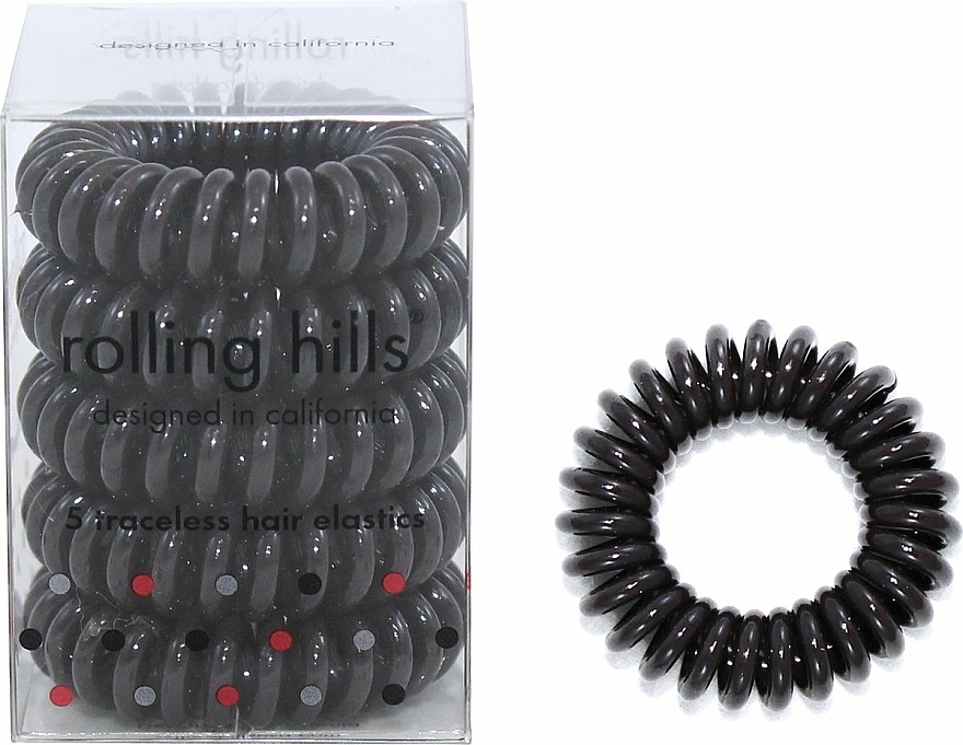 Spiral-Haargummis 5 St. dunkelbraun - Rolling Hills 5 Traceless Hair Rings Dark Brown — Bild N1