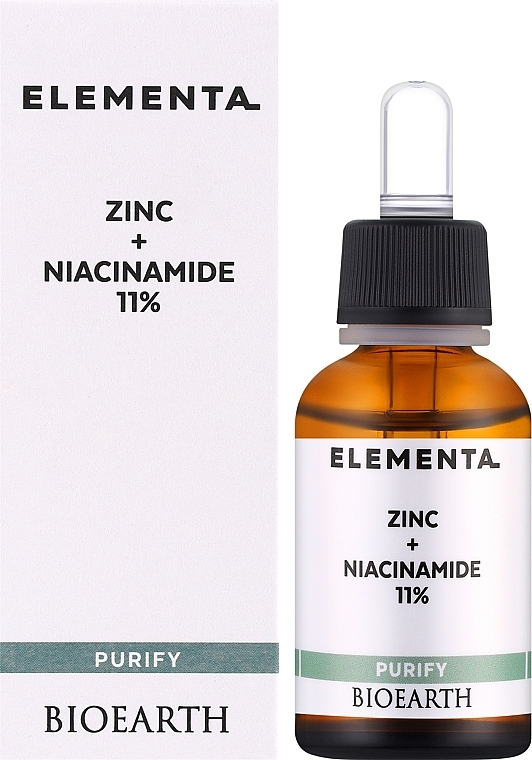 Gesichtsserum Zink + Niacinamid 11% - Bioearth Elementa Purify Zinc + Niacinamide 11% — Bild N2