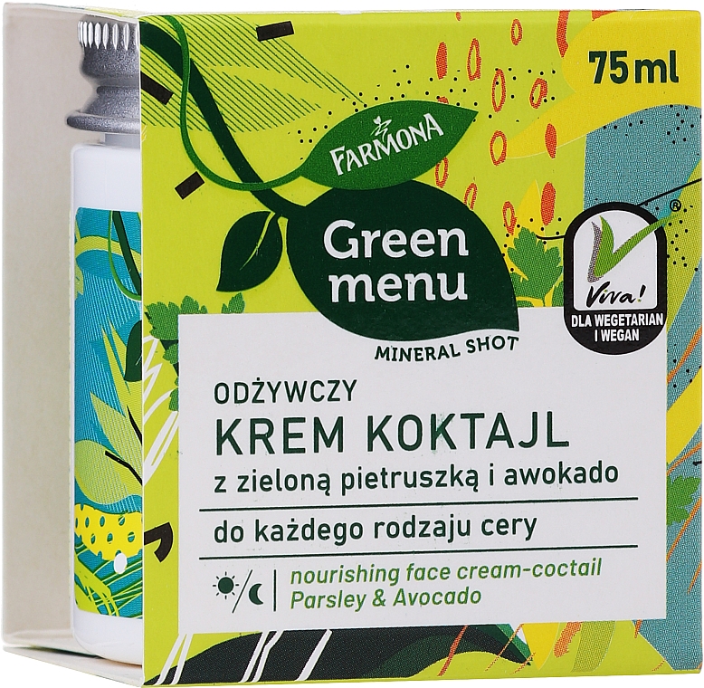 Pflegende Cocktail-Gesichtscreme mit grüner Petersilie und Avocado - Farmona Green Menu — Bild N2