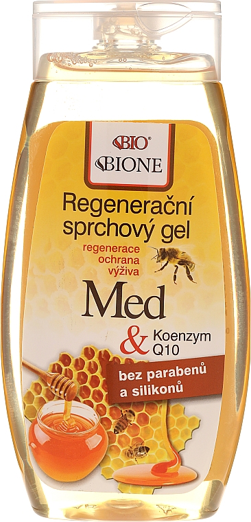Regenerierendes Duschgel mit Honig und Coenzym Q10 - Bione Cosmetics Honey + Q10 Shower Gel — Bild N1