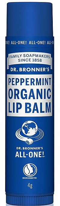 Schutzender, pflegender und feuchtigkeitsspendender Lippenbalsam mit Pfefferminze - Dr. Bronner’s Peppermint Lip Balm