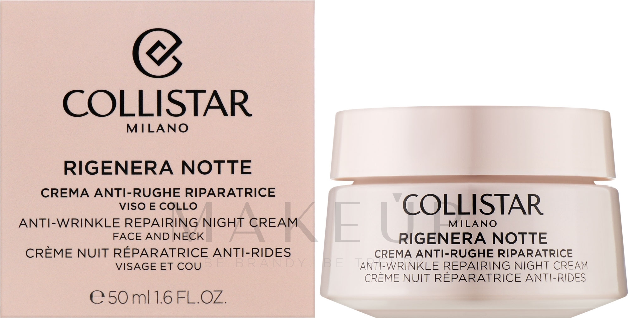 Nachtcreme für Gesicht und Hals - Collistar Rigenera Anti-Wrinkle Repairing Night Cream — Bild 50 ml