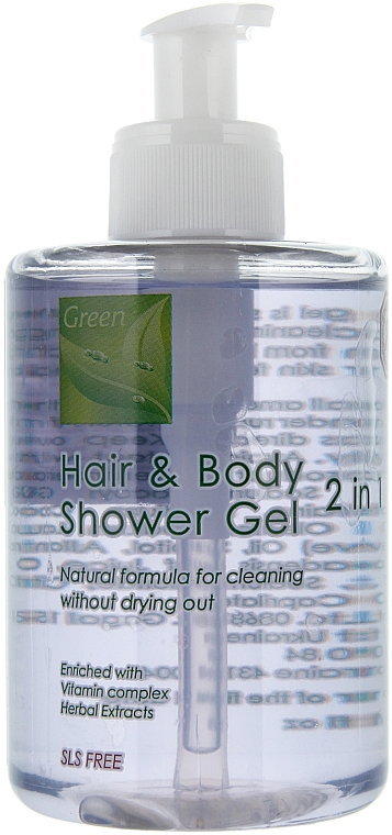 2in1 Duschgel & Shampoo für Haar und Körper mit Aloe Vera, Kamille und Ginkgo Biloba - Jaka Green care for Men