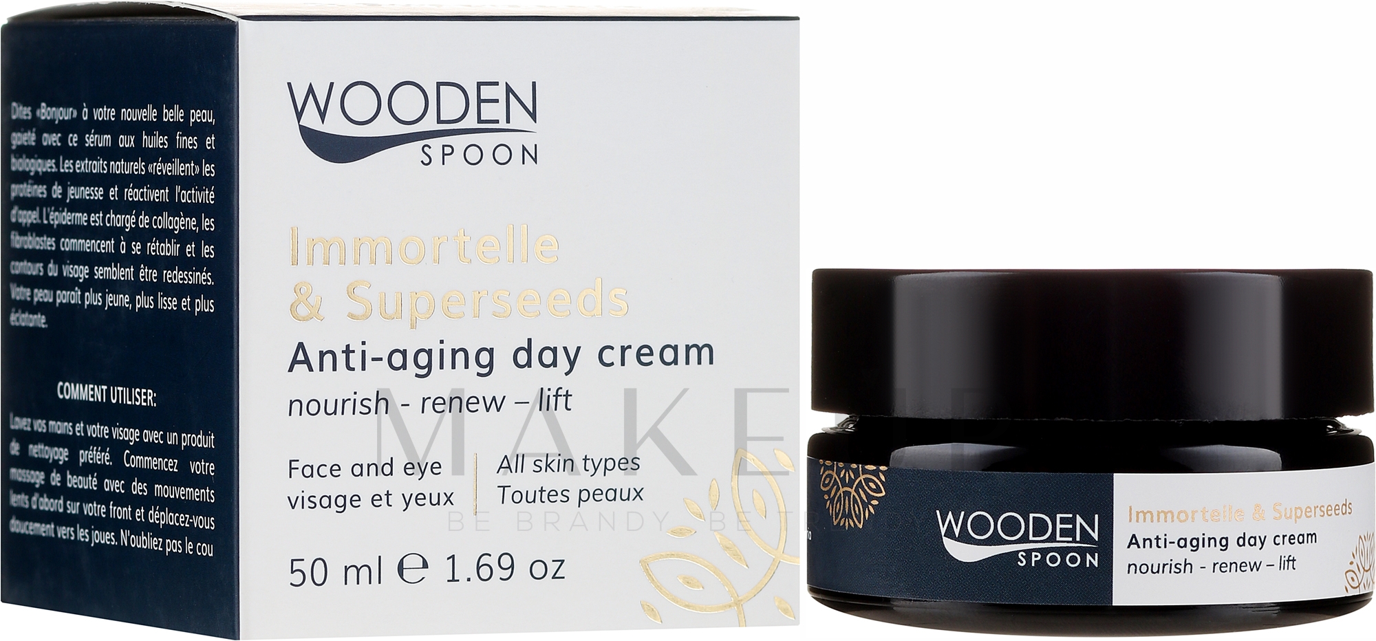 Anti-Aging Tagescreme mit Strohblume - Wooden Spoon Anti-Aging Day Cream Immortelle & Superseeds — Bild 50 ml