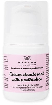 Creme-Deodorant mit Postbiotika - Mawawo Cream Deodorant With Postbiotics  — Bild N1