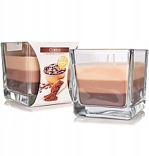 Düfte, Parfümerie und Kosmetik Duftende dreischichtige Kerze im Glas Kaffee - Bispol Scented Candle Coffee 