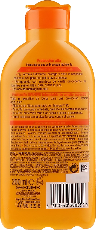 Feuchtigkeitsspendende Sonnenschutzmilch SPF 30 - Garnier Ambre Solaire Delial Protective Moisturizing Milk SPF30 — Bild N2