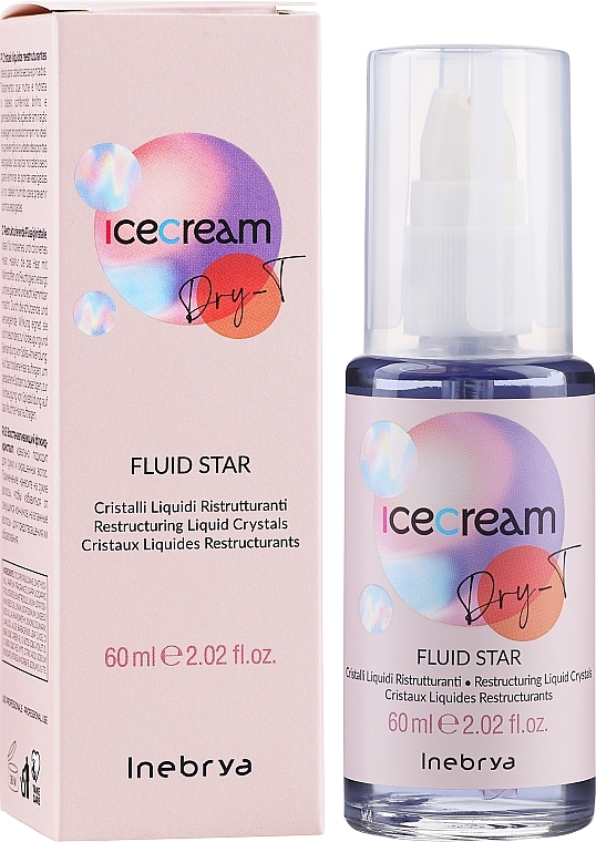 Restrukturiende Flüssigkristalle für trockenes und gefärbtes Haar mit Leinsamen und Aloe Vera - Inebrya Ice Cream Dry-T Mango Fluid Star — Bild N2