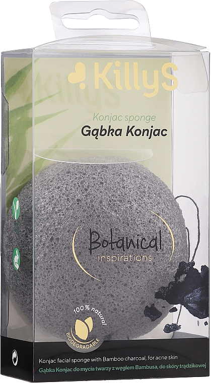 Reinigender Konjac-Schwamm mit Bambuskohle für Aknehaut - KillyS — Bild N2