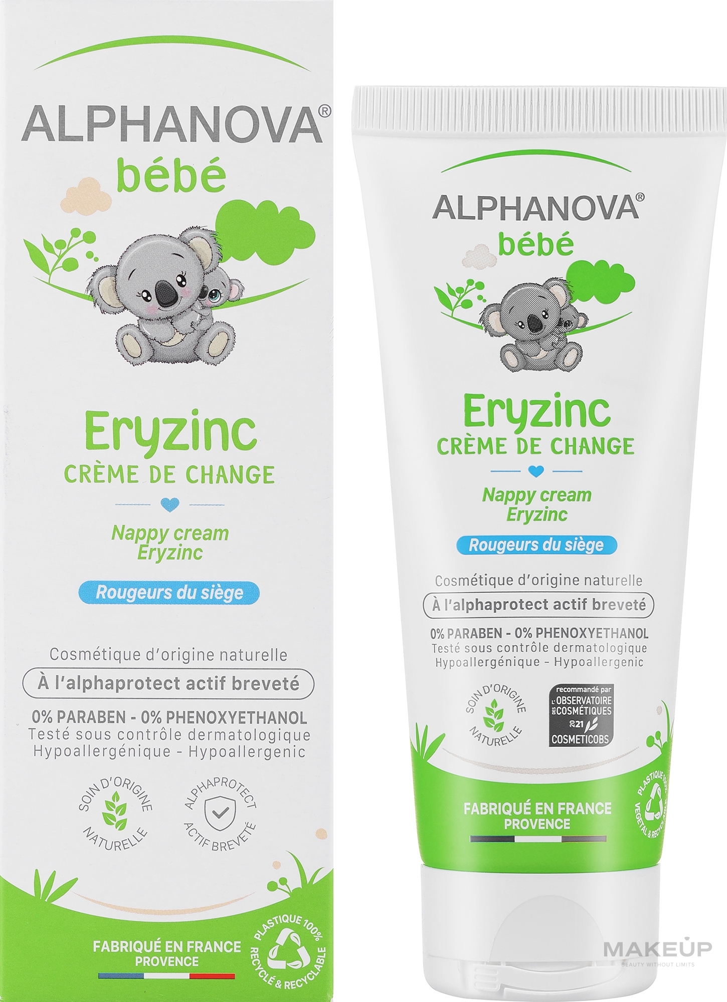 Wundschutzcreme für Babys - Alphanova Baby Natural Eryzinc Nappy Rash Cream — Bild 75 g