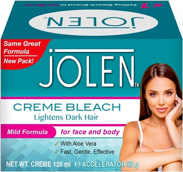 Set - Jolen Bleach Cream Mild Formula With Aloe Vera (cr/125ml + poudre/30g) — Bild N1