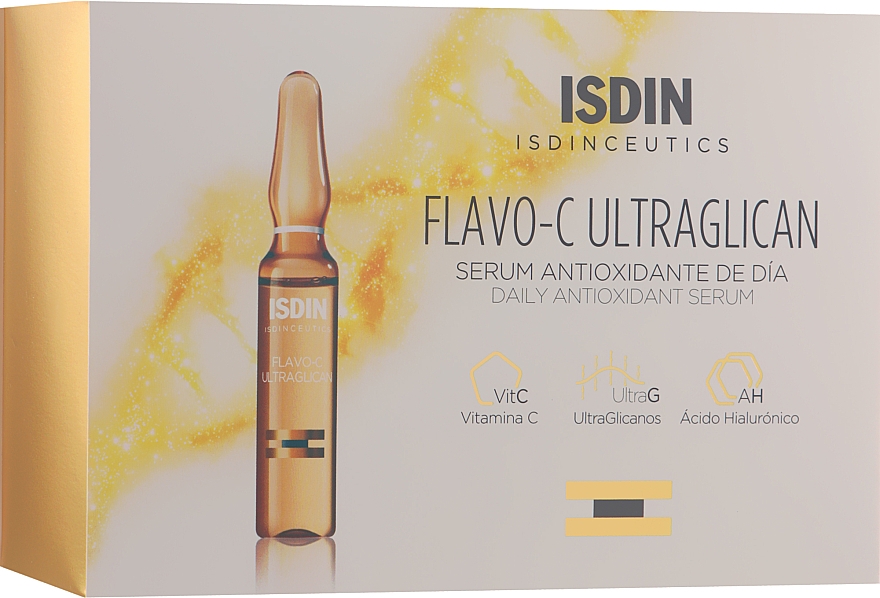Antioxidatives Tagesserum in Ampullen - Isdin Isdinceutics Flavo- C Ultraglican Serum Antioxidante De Dia — Bild N4