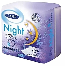 Damenbinden 8 St. - Carin Ultra Wings Night 0% Perfume — Bild N1