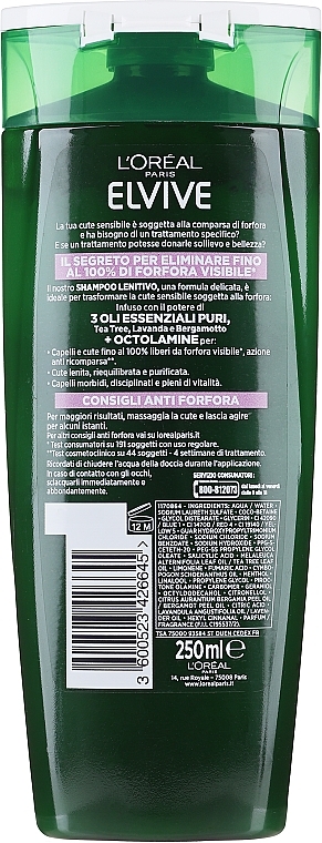 Beruhigendes Anti-Schuppen-Shampoo - L'Oreal Paris Elvive Phytoclear Antiforfora Shampoo — Bild N2