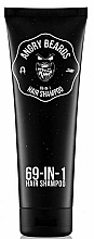 Düfte, Parfümerie und Kosmetik Beruhigendes, feuchtigkeitsspendendes und regulierendes Haarshampoo für Männer mit Panthenol, Glycerin und Aktivkohle - Angry Beards Hair Shampoo 69 in 1