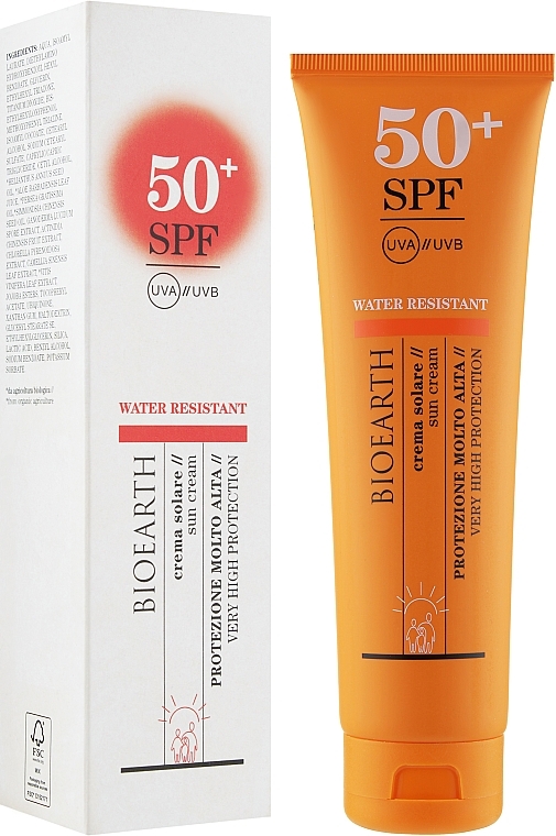 Wasserfeste Sonnenschutzcreme für den Körper - Bioearth Sun Cream SPF 50  — Bild N2