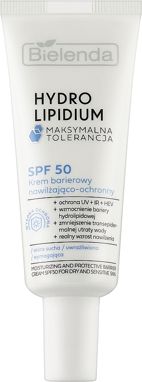 Feuchtigkeitsspendende und schützende Barrierecreme - Bielenda Hydro Lipidium SPF50 — Bild N2